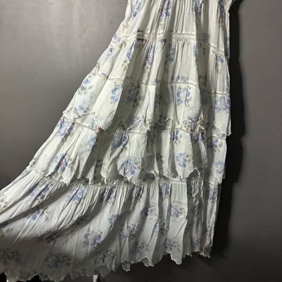 LOVESHACKFANCY Valina Maxi Dress Flutter Sleeve floral cotton coquette XS 0/2 - Picture 8 of 15